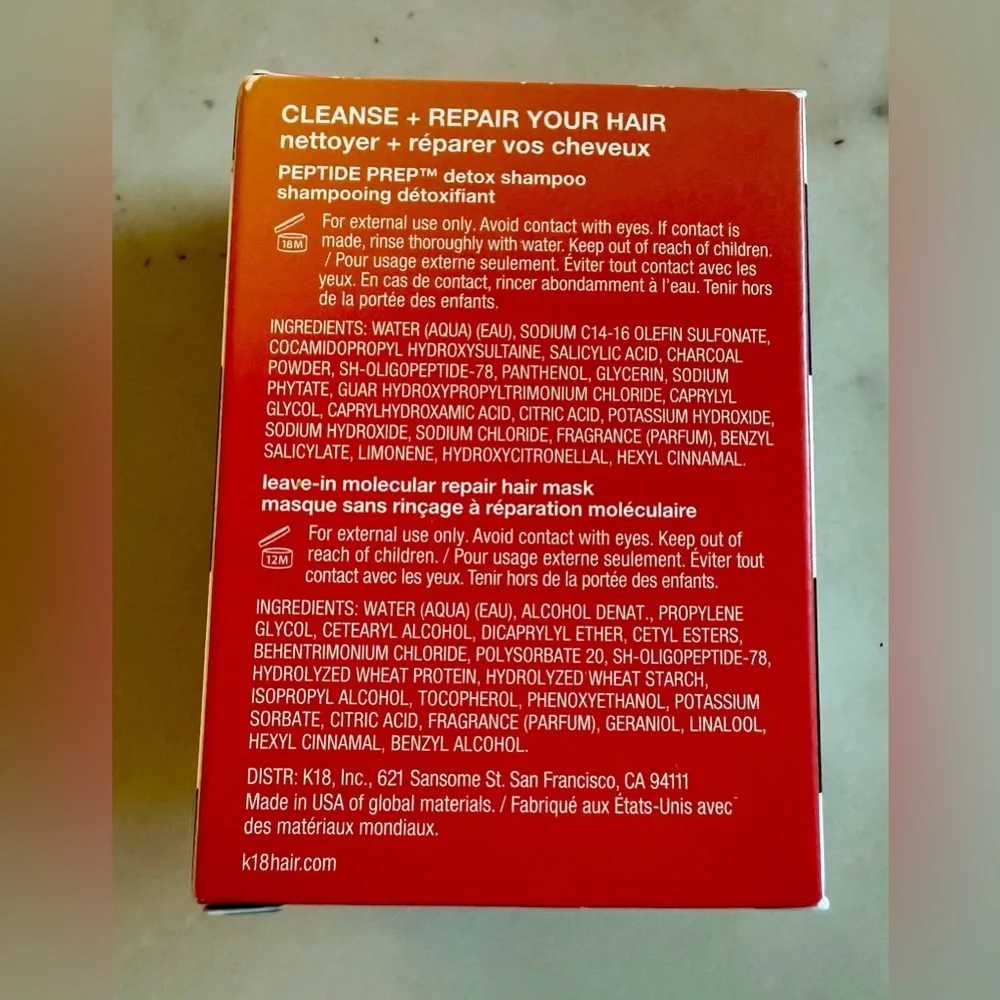 K18 Biomimetic Peptide Prep Detox Shampoo and molecular repair hair mask. 🤩
